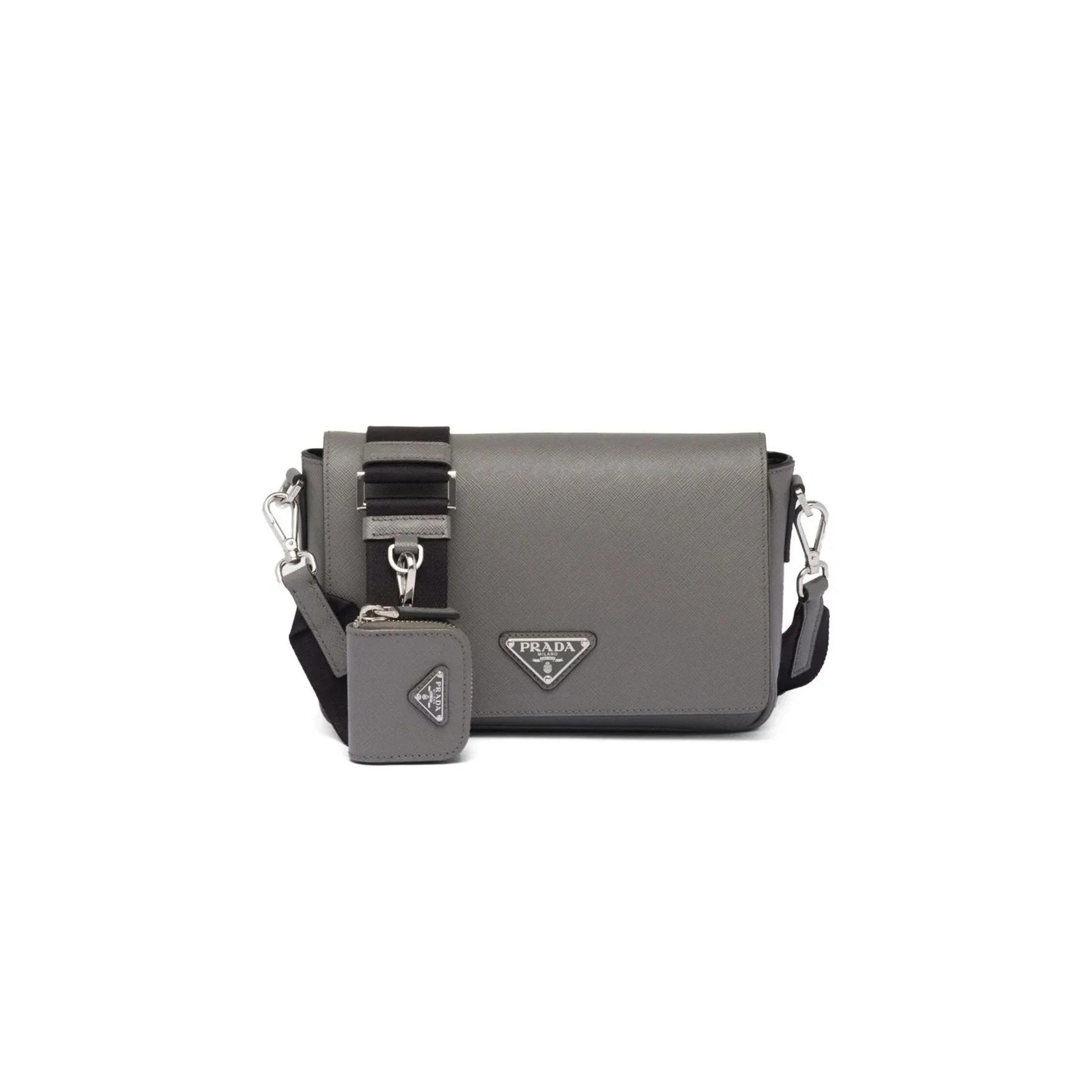 PRADA TRIANGLE-LOGO SAFFIANO LEATHER SHOULDER BAG 2VD059 (22*14.5*5cm)